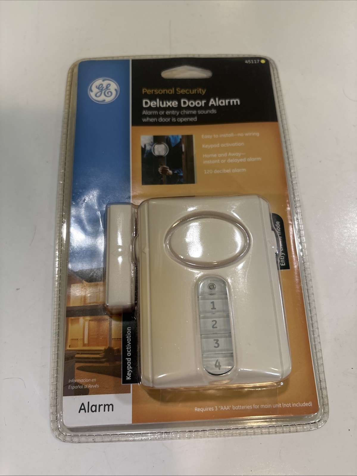 GE Deluxe Wireless Door Alarm (alarm/chime) (45117) Easy-Install NEW