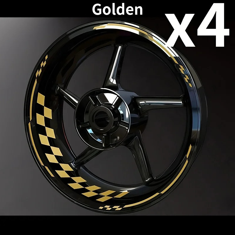 17-Inch Motorcycle Wheel Hub Stickers - 16 Waterproof Vinyl Decals Set