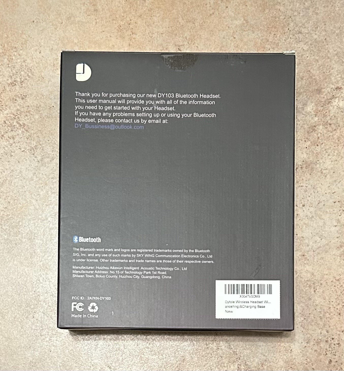 New Sealed Dytole DY103 Wireless Bluetooth Headset