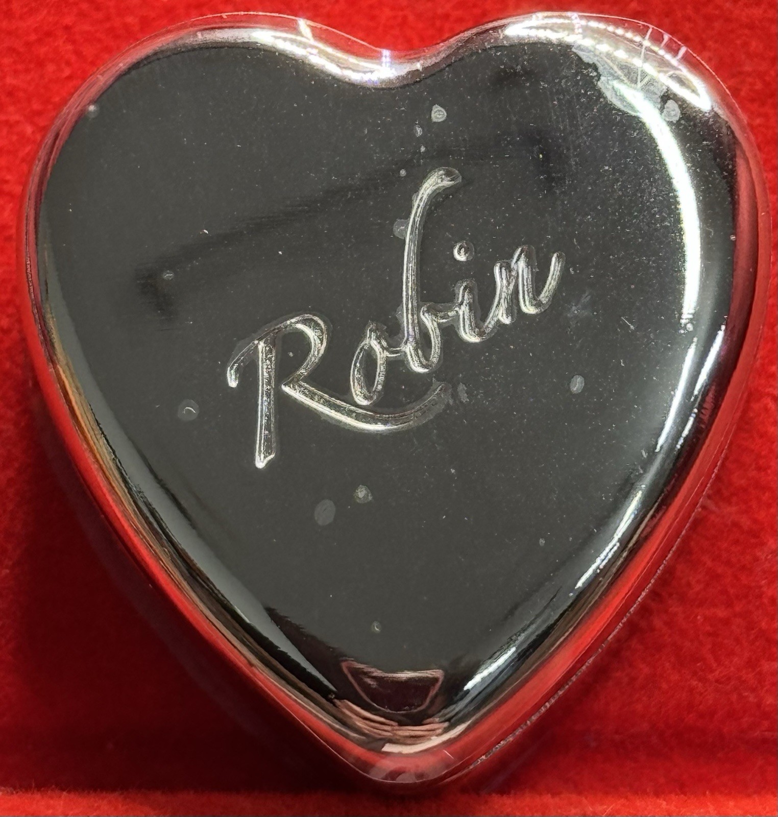 Robin Ganz Heart Trinket Box Velvet Lined 1.5” NIB Early 2000’s