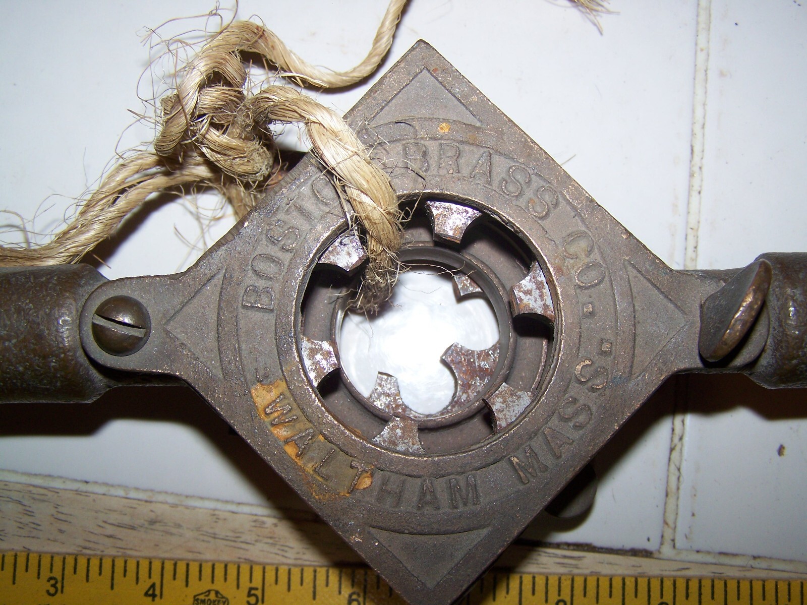 Vintage Walworth ? Boston Brass Co. Waltham Pipe Threader Solid Brass Wrench