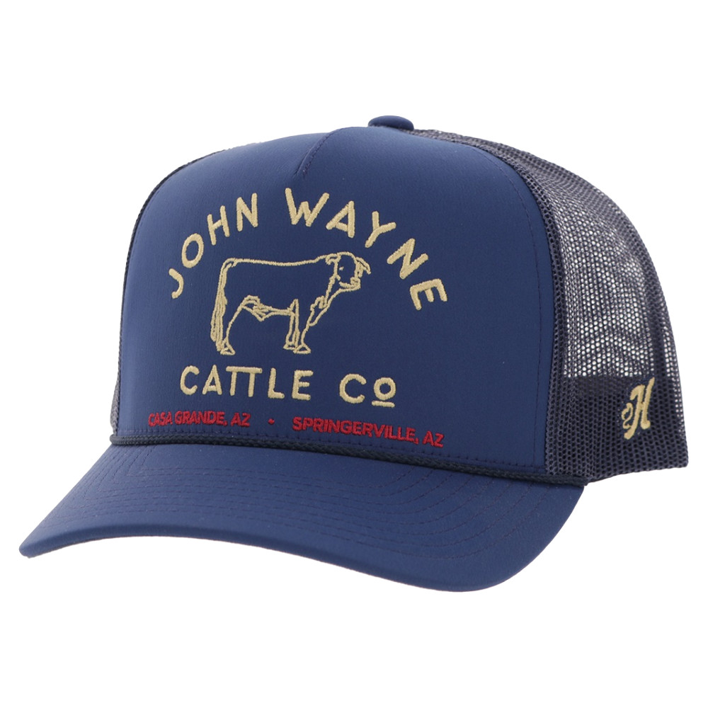Hooey "John Wayne" Navy & Yellow Stitch Trucker Cap 2666T-NV