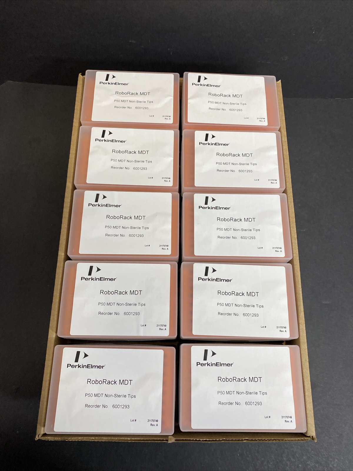 Perkin Elmer Pipette Tips 50 ul RoboRack 10 Racks with 96 Tips Each