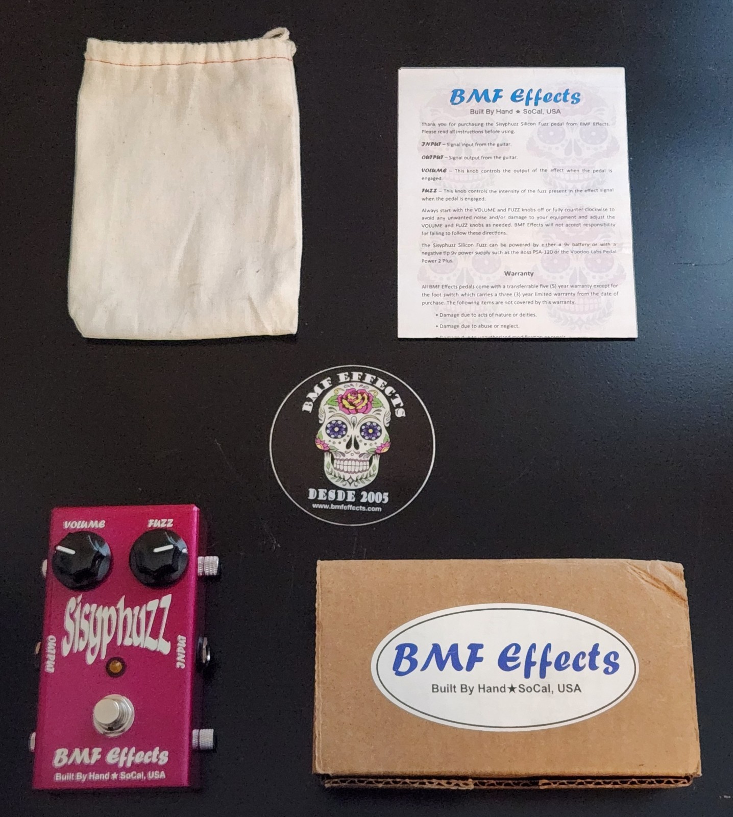 BMF Effects Sisyphuzz Boutique Silicon Fuzz w/Box, Manual & More  EX    USED