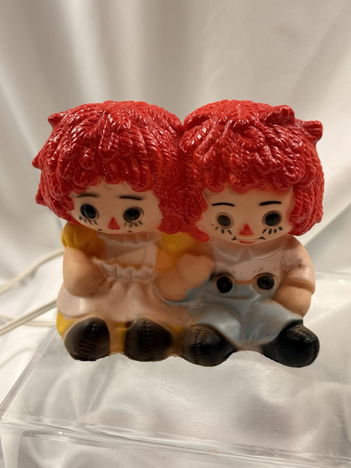 VTG Raggedy Ann & Andy Vinyl  Night Light Lamp Nan San Ind Inc. 1969 Working