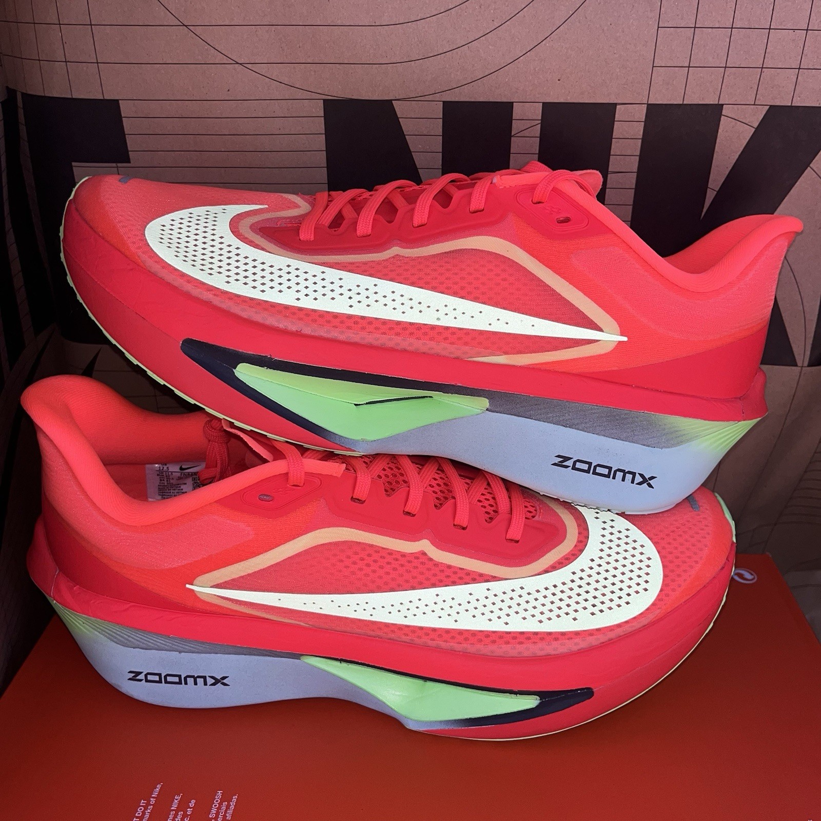 NEW Nike Zoom Fly 6 NBY FN8454-601 Bright Crimson Orange Lime Mint Men Size 10.5