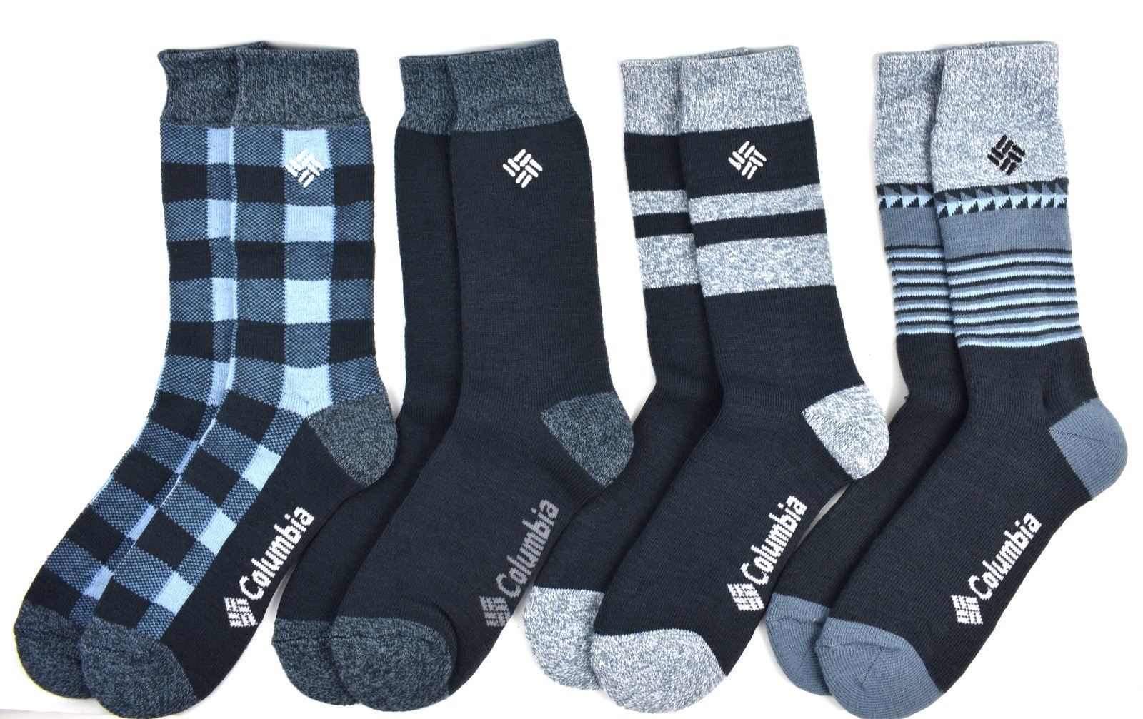Columbia Men's Fleece interior Thermal Crew Socks 4-Pair Fit Men's Shoe Sz 6-12