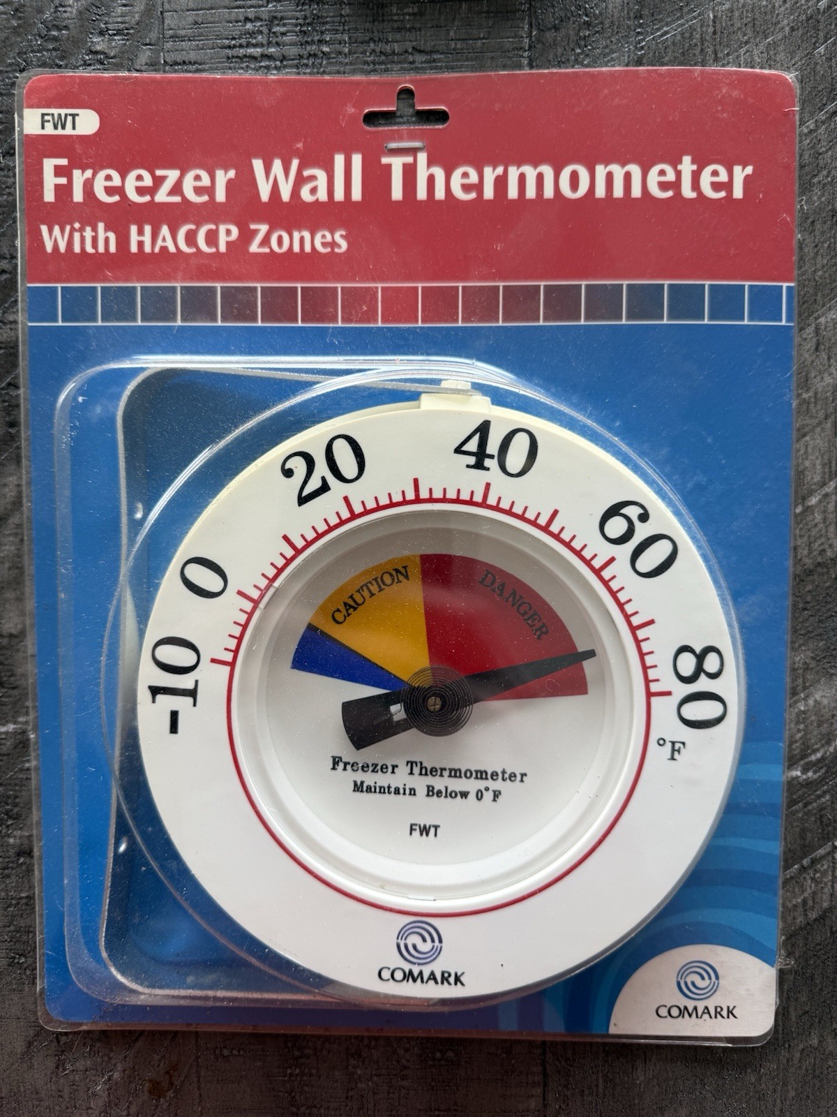 Large Refrigerator/Freezer Wall 5-3/4” Dia. Thermometer w Mounting Bracket  NEW