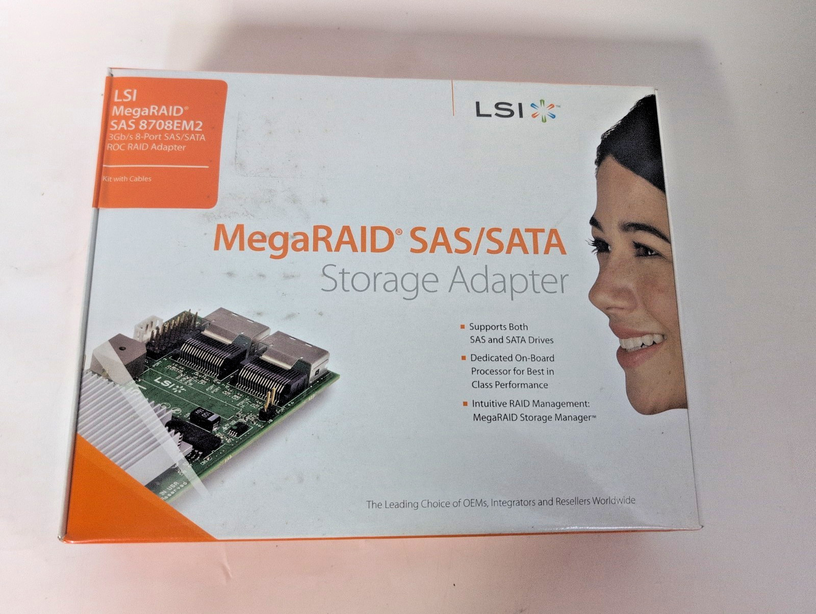 LSI MegaRAID SAS 8708EM2 3Gb/s 8 Port SAS/SATA ROC RAID Adapter kit with cables