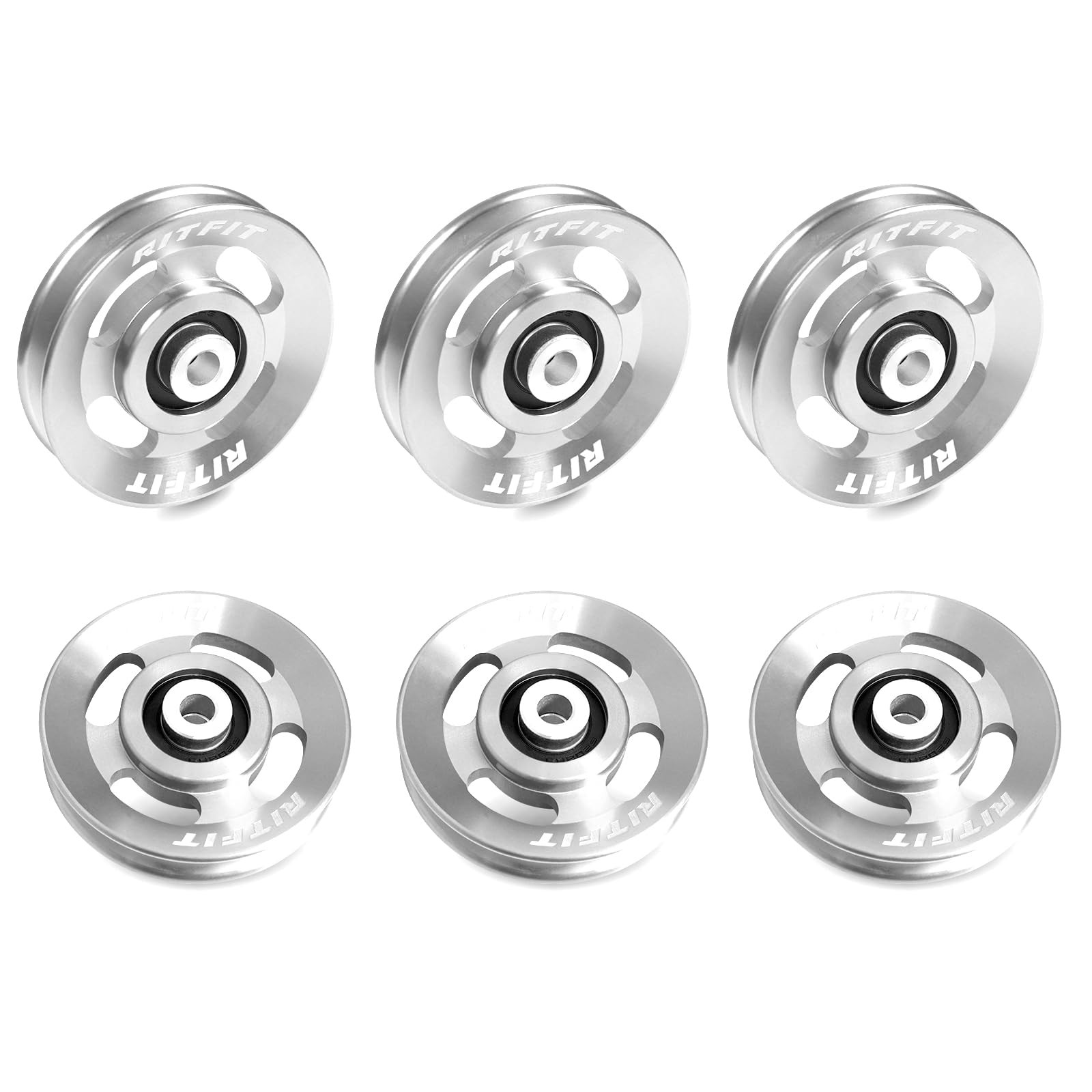 RitFit Aluminum Pulley Wheel for Gym Equipment, 2PCS/ 6PCS Set Power Rack Pul...