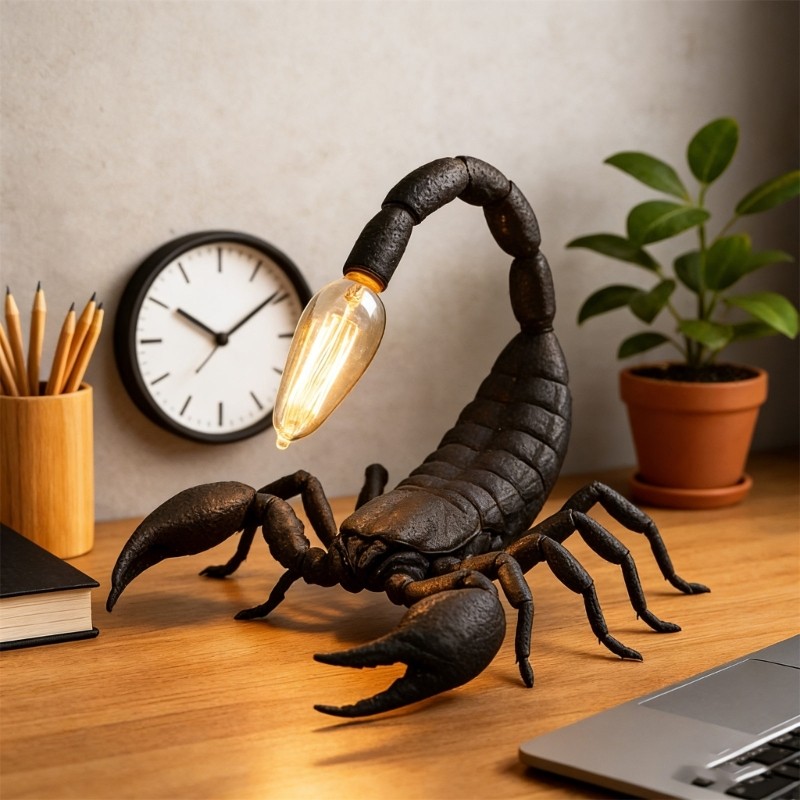 Creative Scorpion Shaped Desk Lamp Gothic Themed Home Office Lighting Enduring