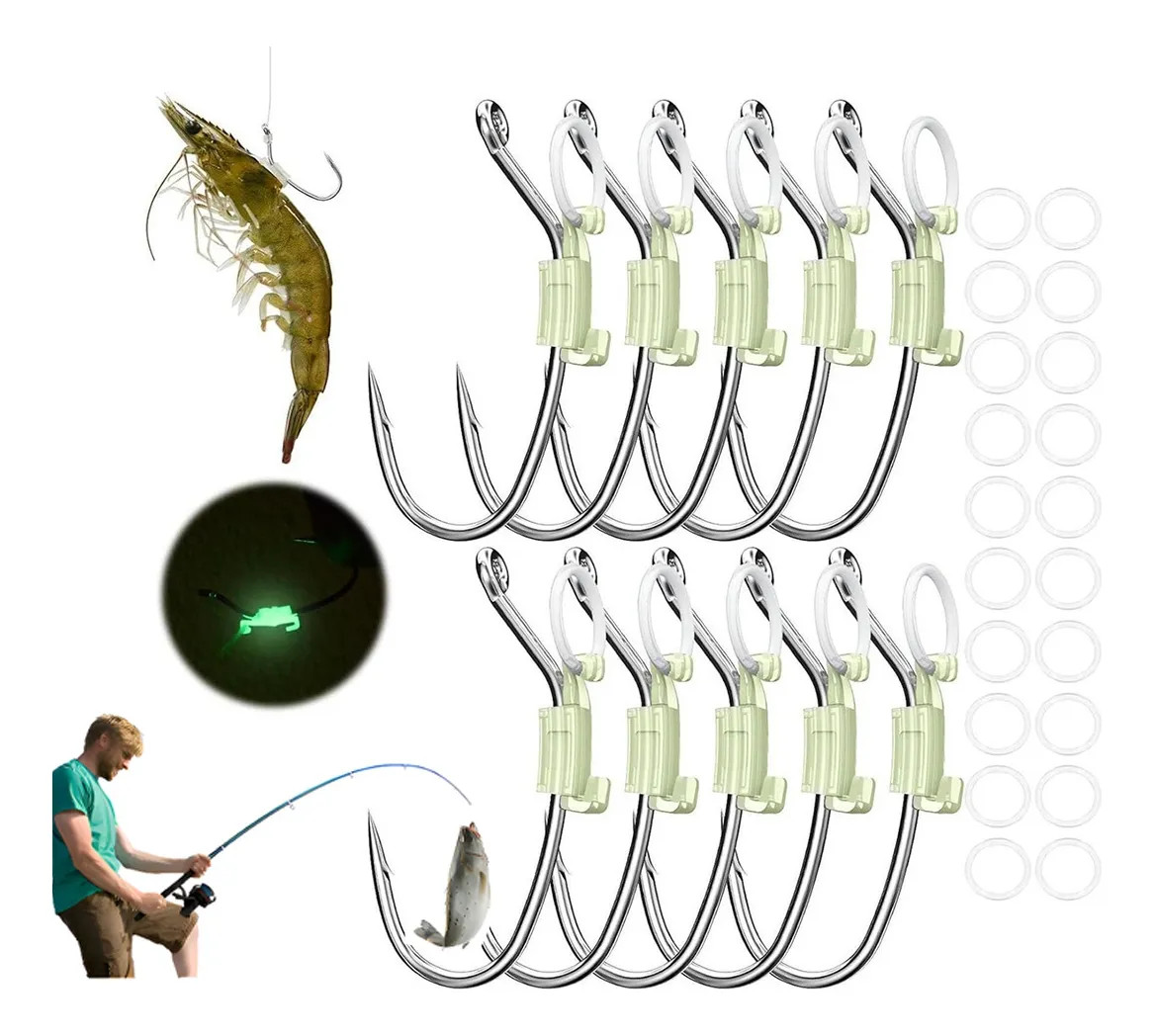 10 Pcs Size 20# Barbed Shrimp Hooks High Carbon Steel Freshwater Fishing Tackle