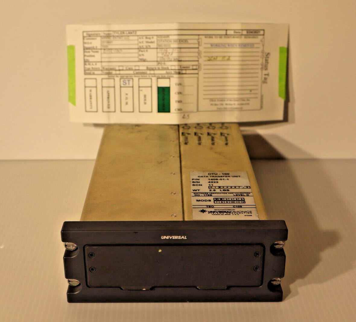 Universal Avionics DTU-100 Data Transfer Unit 1406-01-1 Removed Working