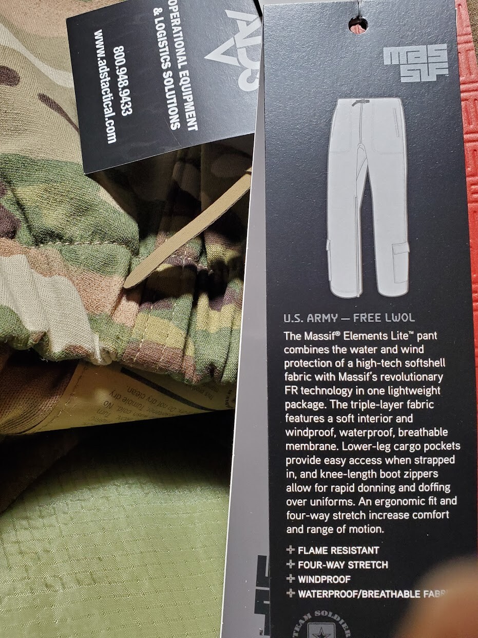 NEW Massif Element Lite LWOL FR Softshell Pants MULTICAM Cold Weather