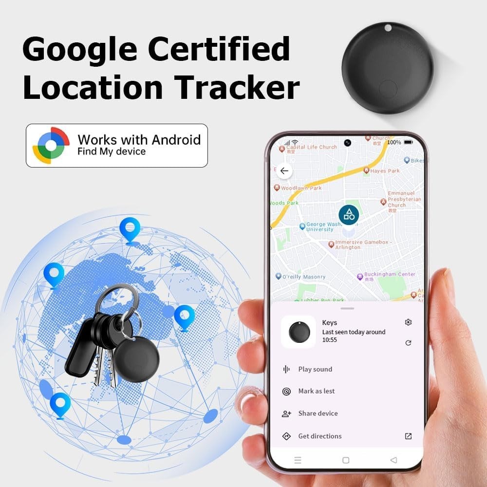 2-Pack Google Certified Bluetooth Tracker for Android - Effortless Item Recovery