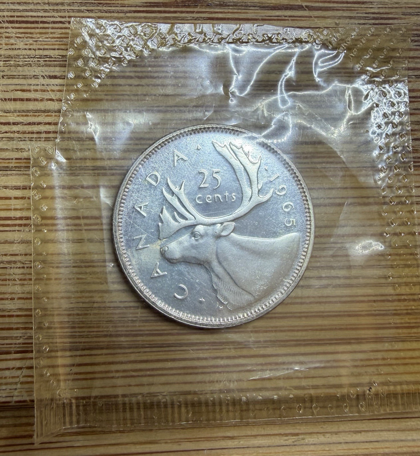 1965 CANADA .80 SILVER Sealed Cameo PROOF Quarter 25 CENTS