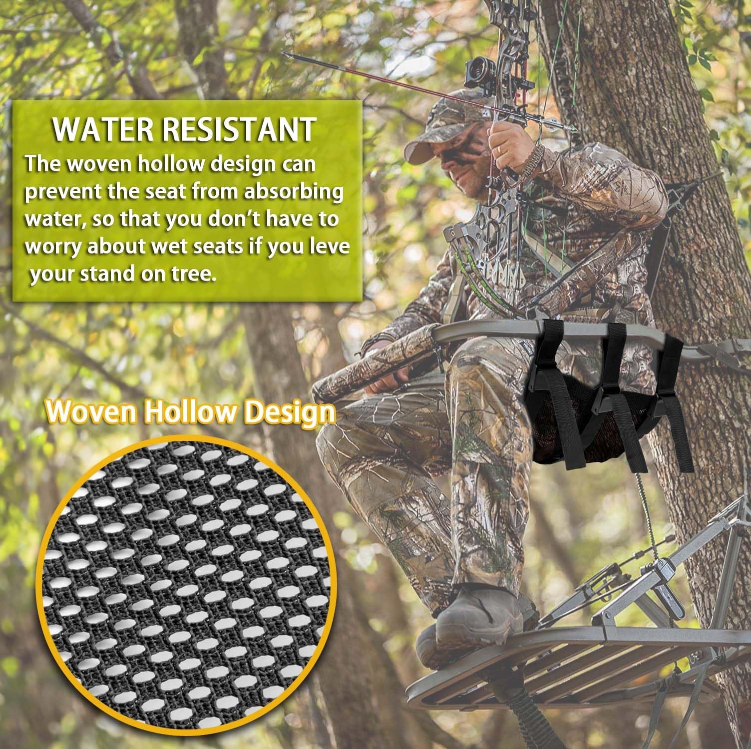 Huntury Tree Stand Seat Replacement for Hunting, Lightweight Mesh Replacement Se