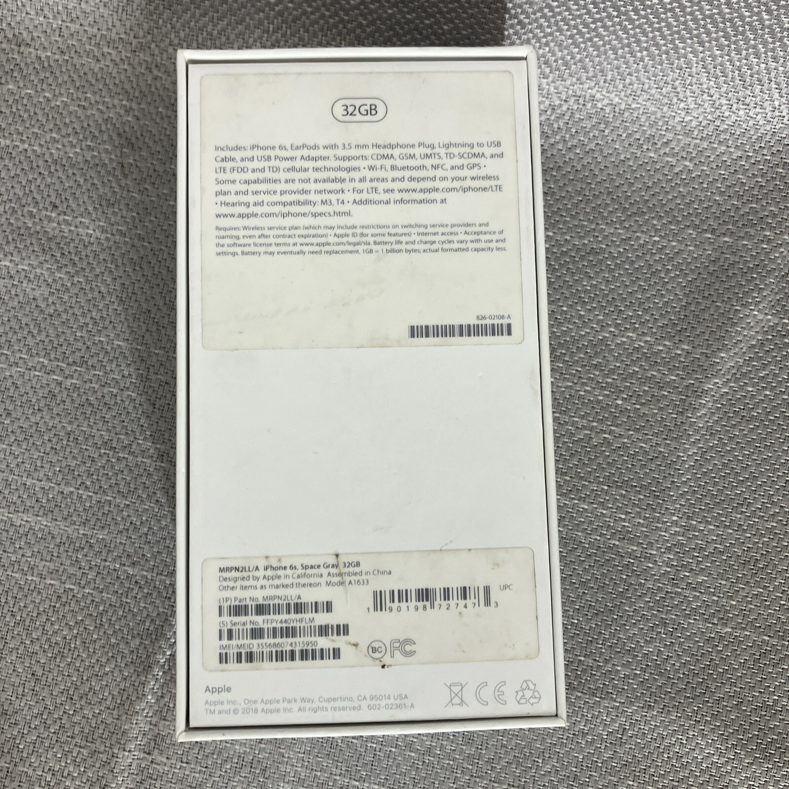 iPhone 6s Box Original Apple Retail Box Only Without Accessories
