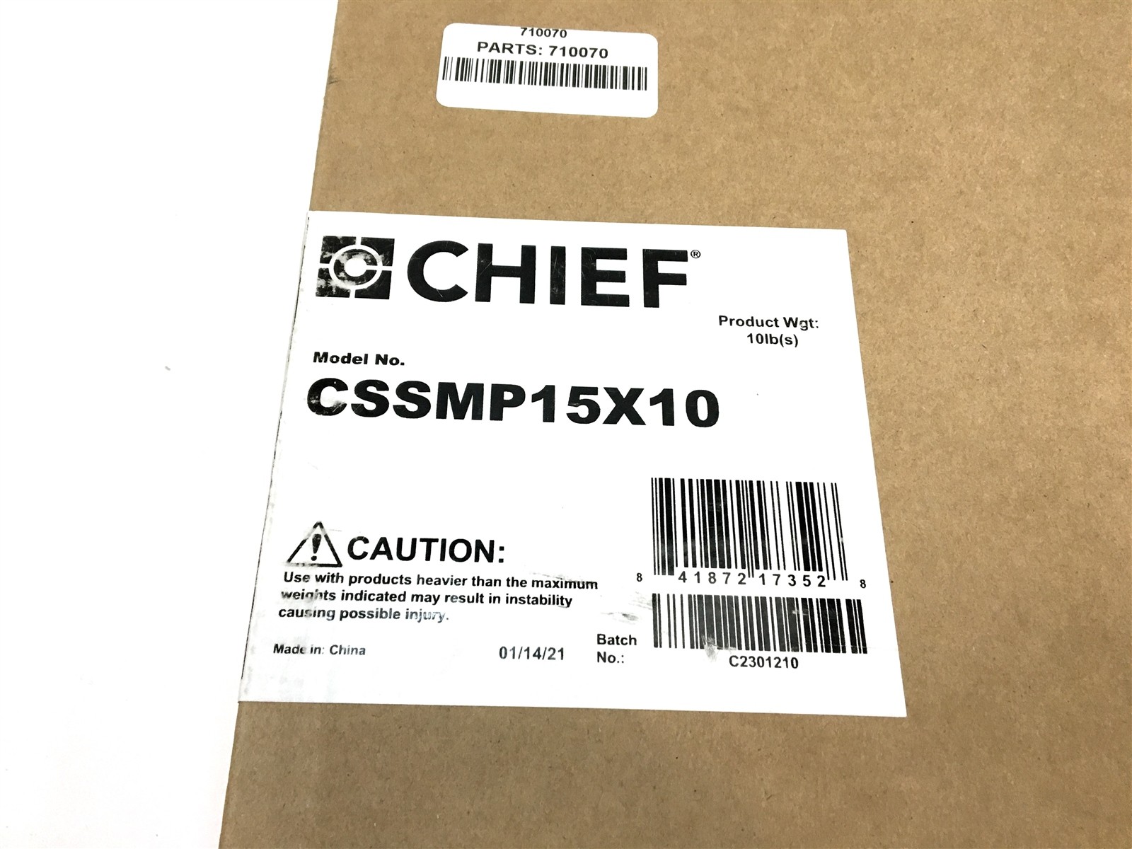 Open Box Chief Proximity CSSMP15X10 Sliding Component Storage Panel Kit