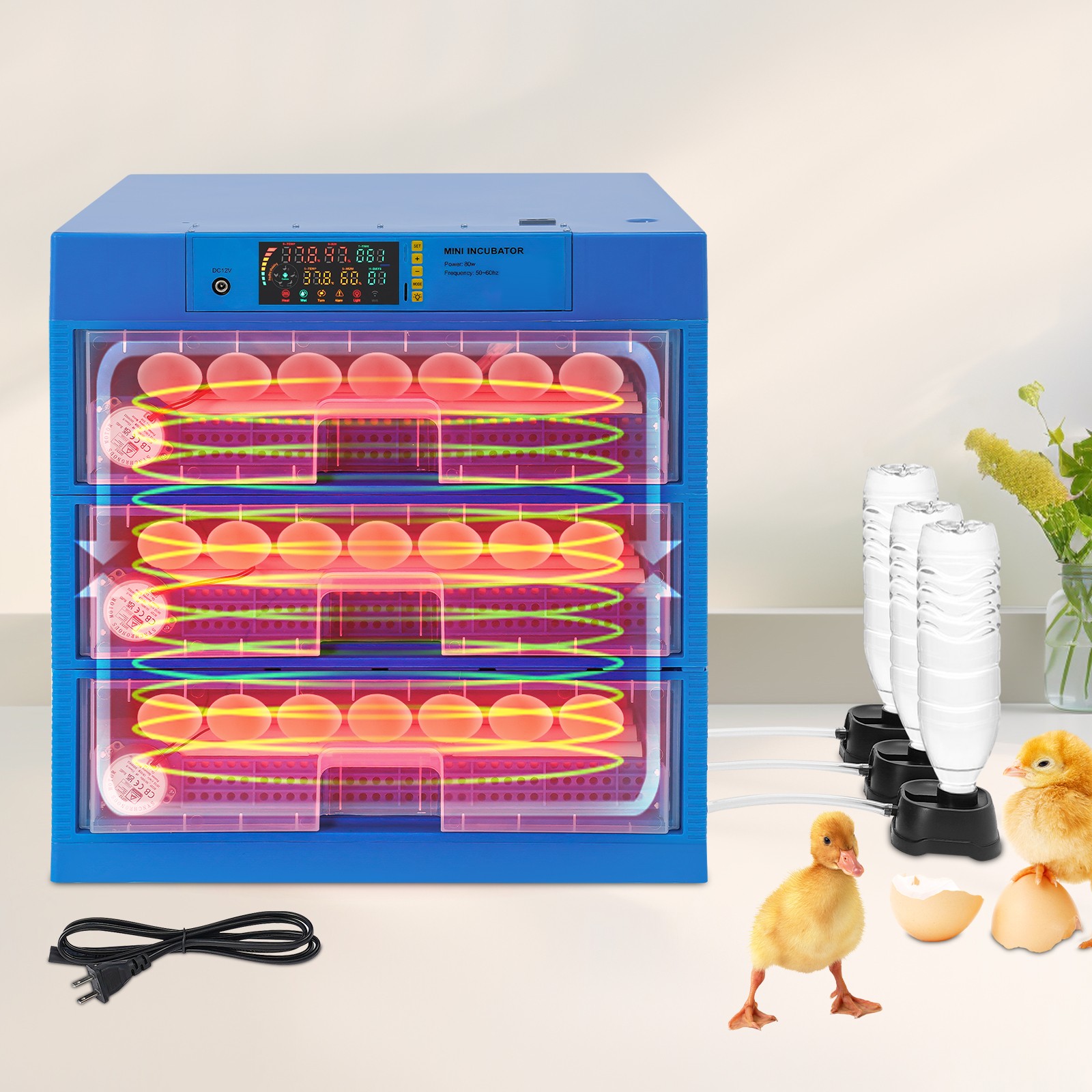 192 Egg Incubator Automatic Turning Digital Poultry Hatcher with LED Display