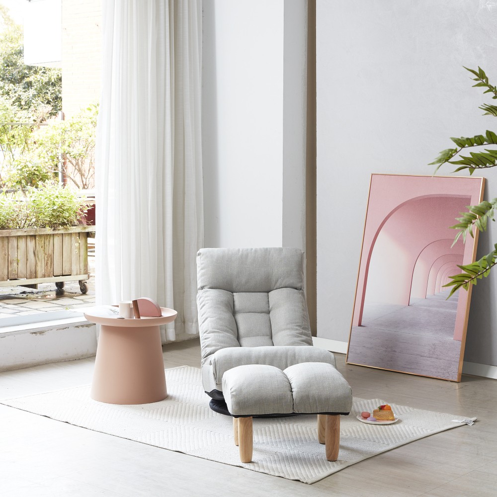 Lazy Sofa Balkon Freizeitstuhl Einzelsofa klappbar Relaxsessel mit Fußstütze-