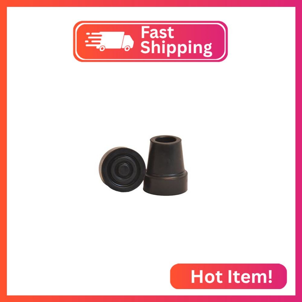 Harvy Canes Nev-a-Slip 1/2" Standard Replacement Cane Tip- Black (4 Pack)