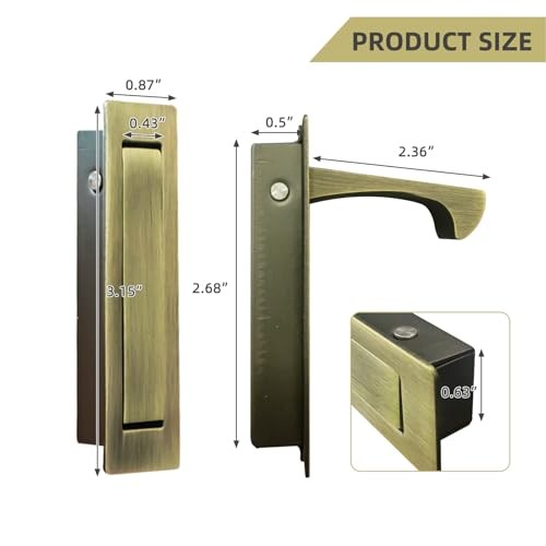 Pocket Door Handles and Edge Pull 6Inch Pull Hardware Model A Antique Brass