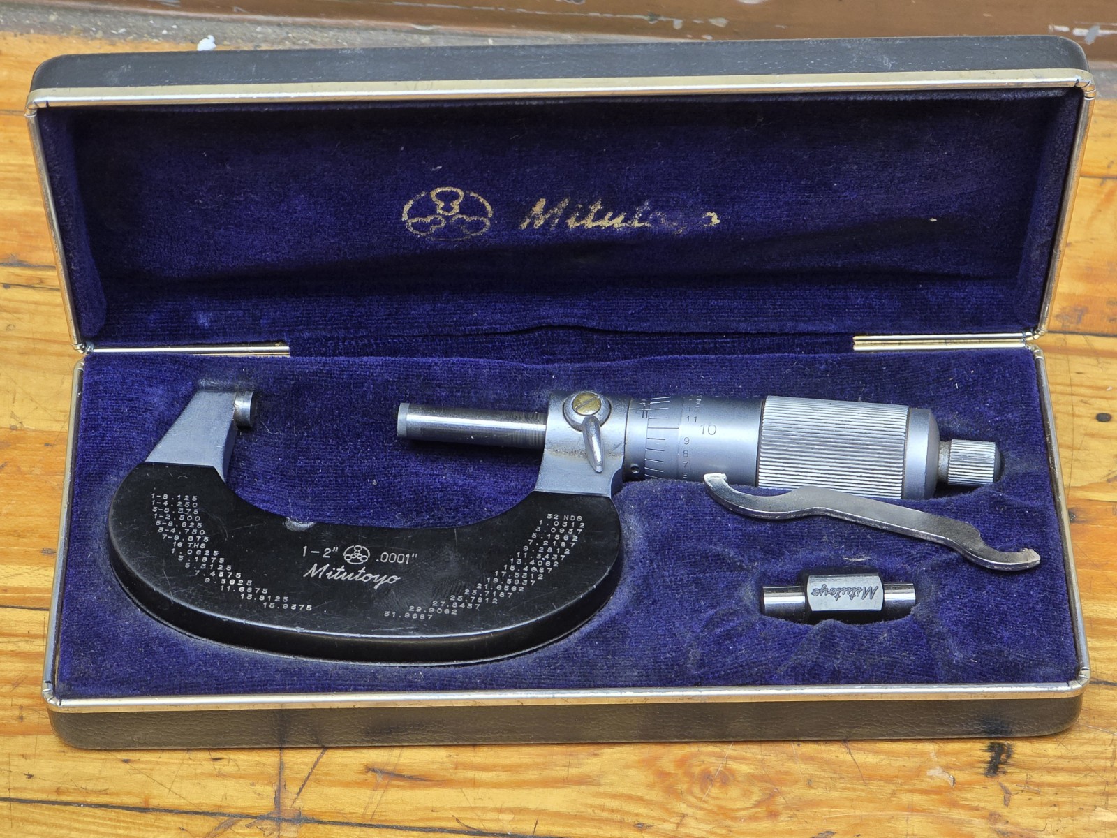 Mitutoyo 102-226 Outside Micrometer 1-2" Range .0001" Carbide Standard And Case
