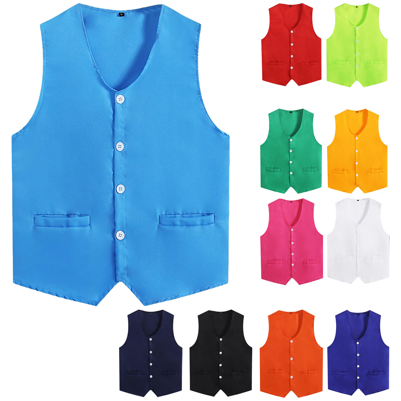 Mens Womens Tops Waiter Vest Fishing Waistcoat Outdoor Uniform Sleeveless Casual