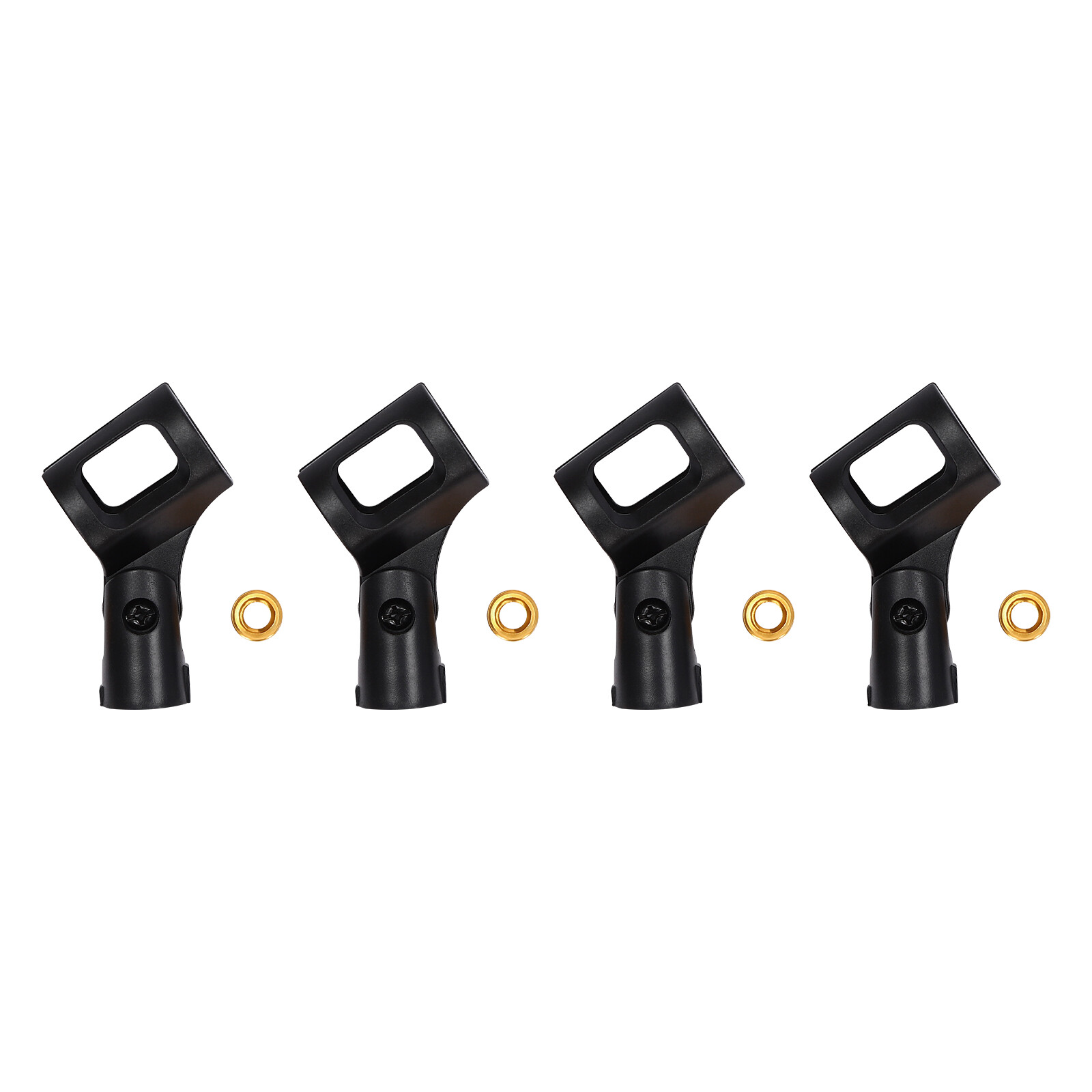 4 Pcs Universal 180° Microphone Clips Clamp Holder For Wired/ Wireless Mic Stand