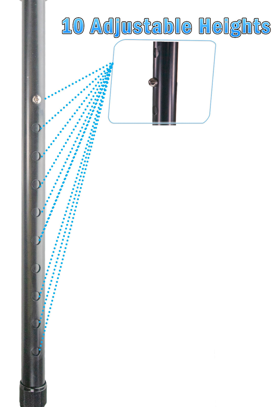 Posture Correction Walking Stick Cane - Self Standing Adjustable Height Foldable
