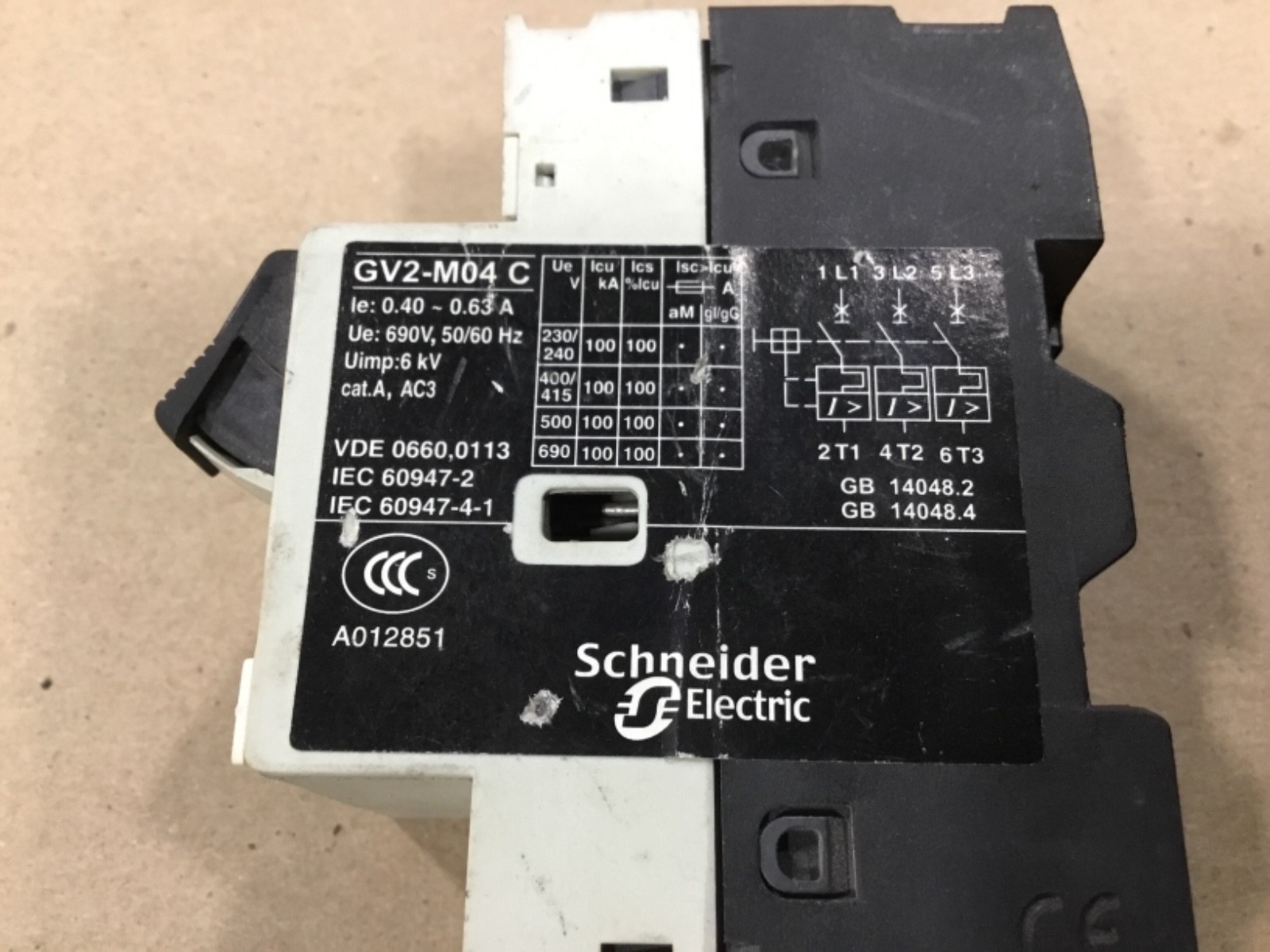 Telmecanique GV2-M04 C Motor Starter Protector 690V #03F1