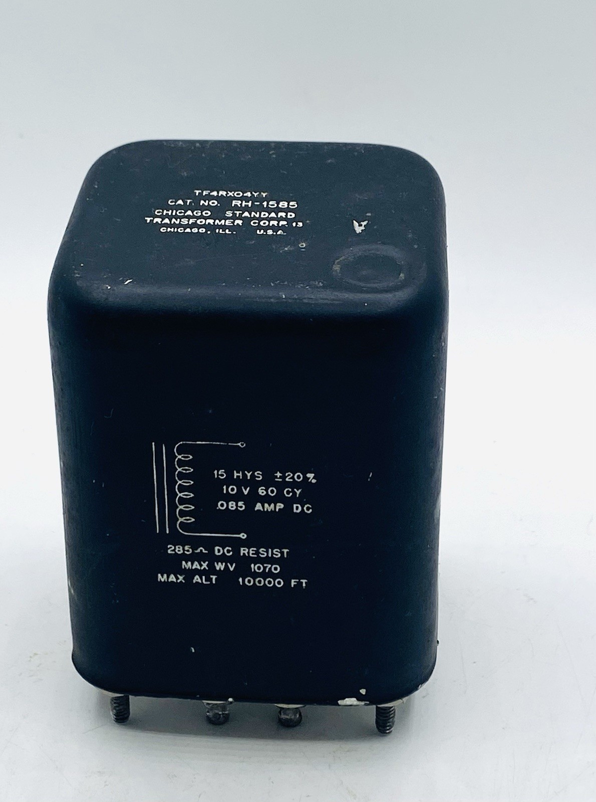 Vintage Transformer  power choke TF4RX04YY / RH-1585 Max ALT 10000 Feet Z2
