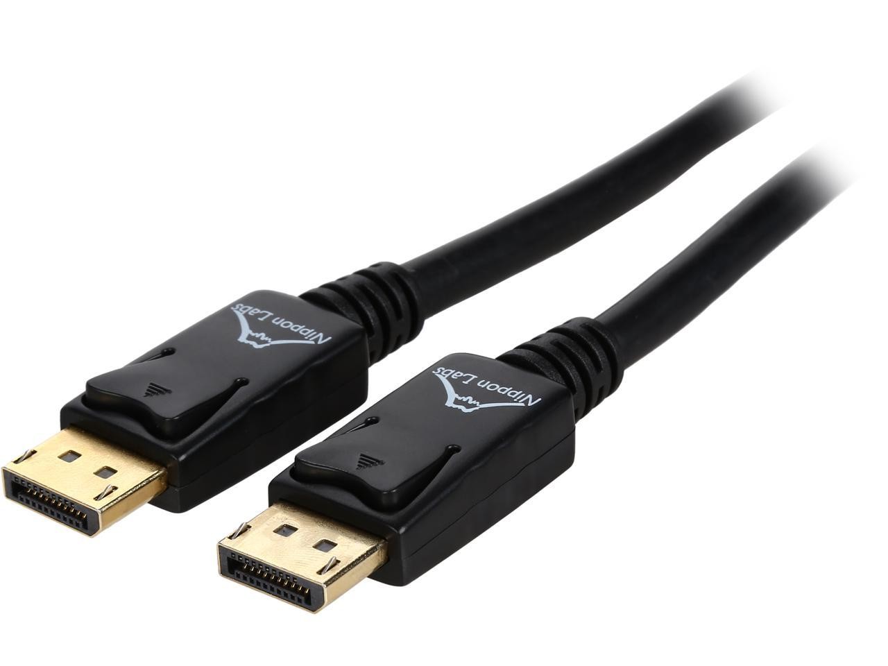 Nippon Labs DP-10-BR2 10 ft. DP DisplayPort 1.2 HBR2 Male to Male 28AWG Cable wi