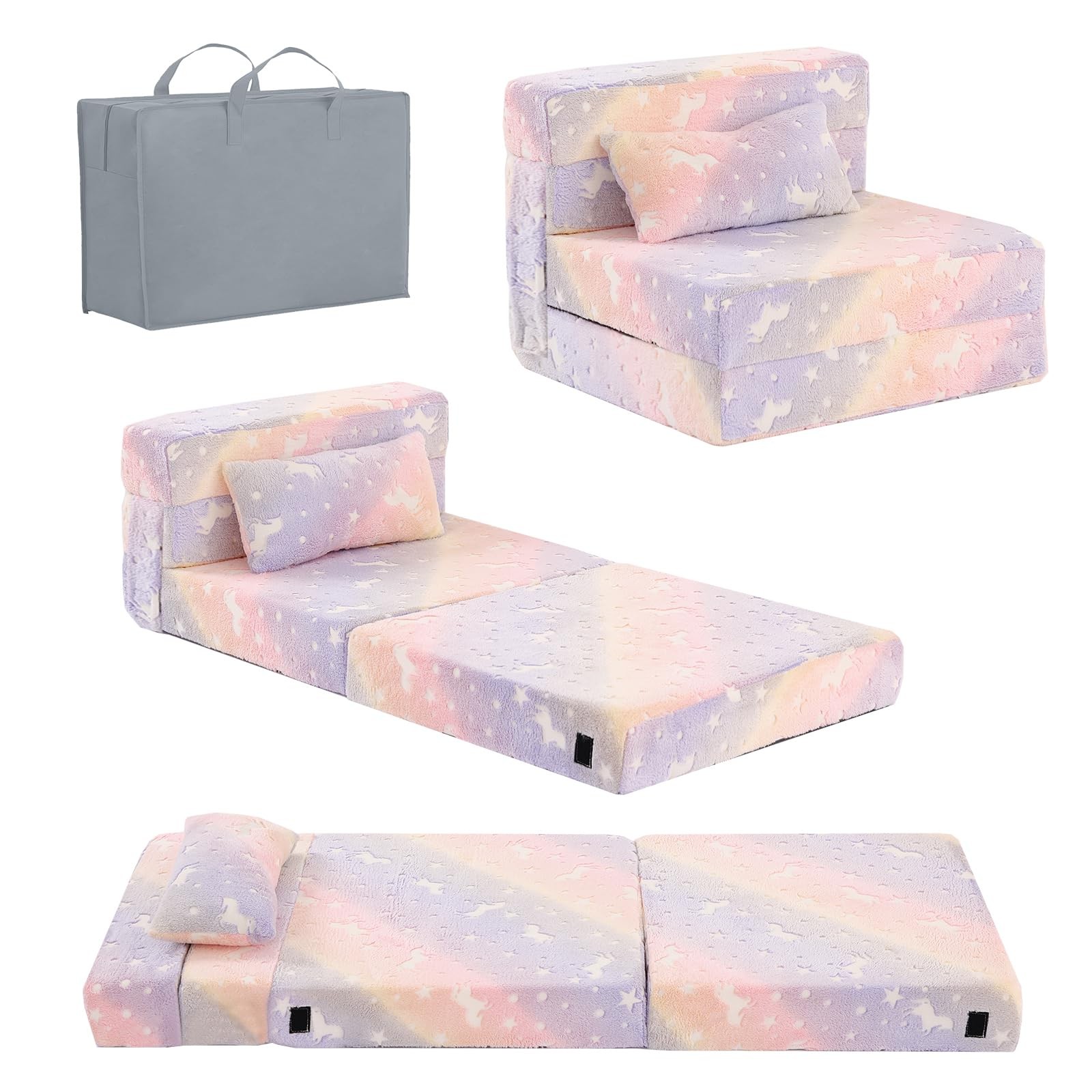 Folding Sofa Bed Floor Mattress, Trifold Futon Mattress Fold Up Bed, Fold Out...