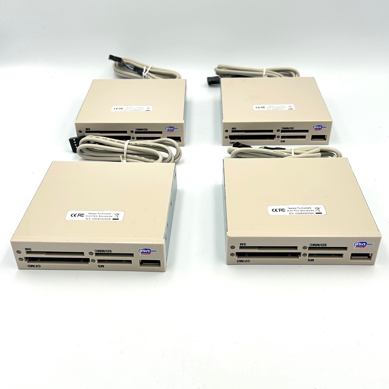 VTG Lot 4 NOS Internal USB 2.0 Multi Card Readers CF SD MMC MS SM 3.5 PC Bay XP