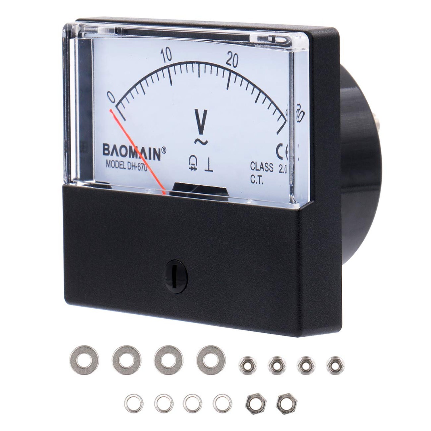 Baomain Voltmeter DH-670 AC 0-30V Rectangular Class 2.5 Analog Panel Volt Vol...