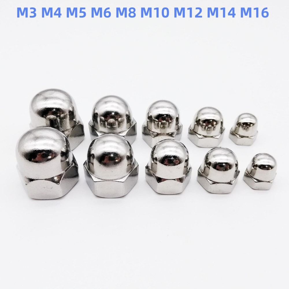 1/50pcs M3-M16 304 Stainless Steel Hex Acorn Nut Cap Decorative Cover Dome Nuts