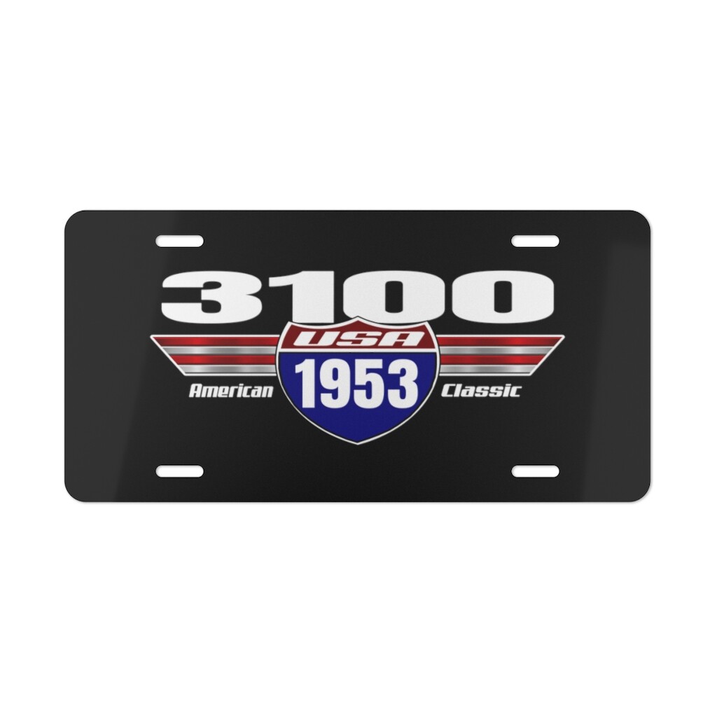 1953 3100 Classic Pickup Truck License Plate Tag