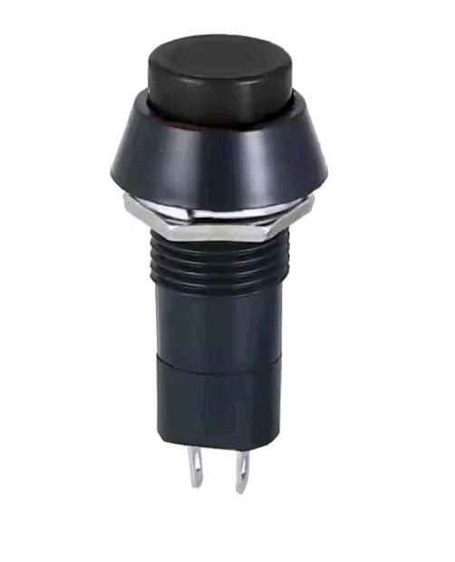 2PCS 12mm Black LATCHING Push Button Switch (ON)-OFF 2 Pin 3A 250V