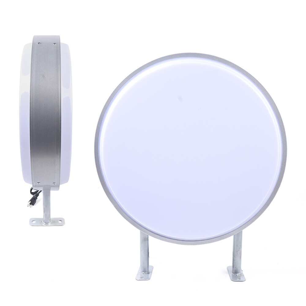 24" LED Double Sided Round Light Box Outdoor Sign Advertising Projecting Light