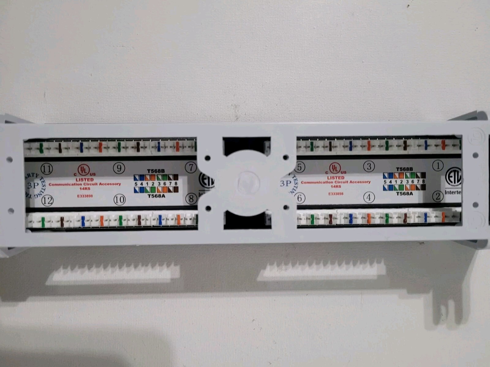 12-Port Commercial Electric Category 5eMini Patch Panel w/ 89D Mounting Bracket
