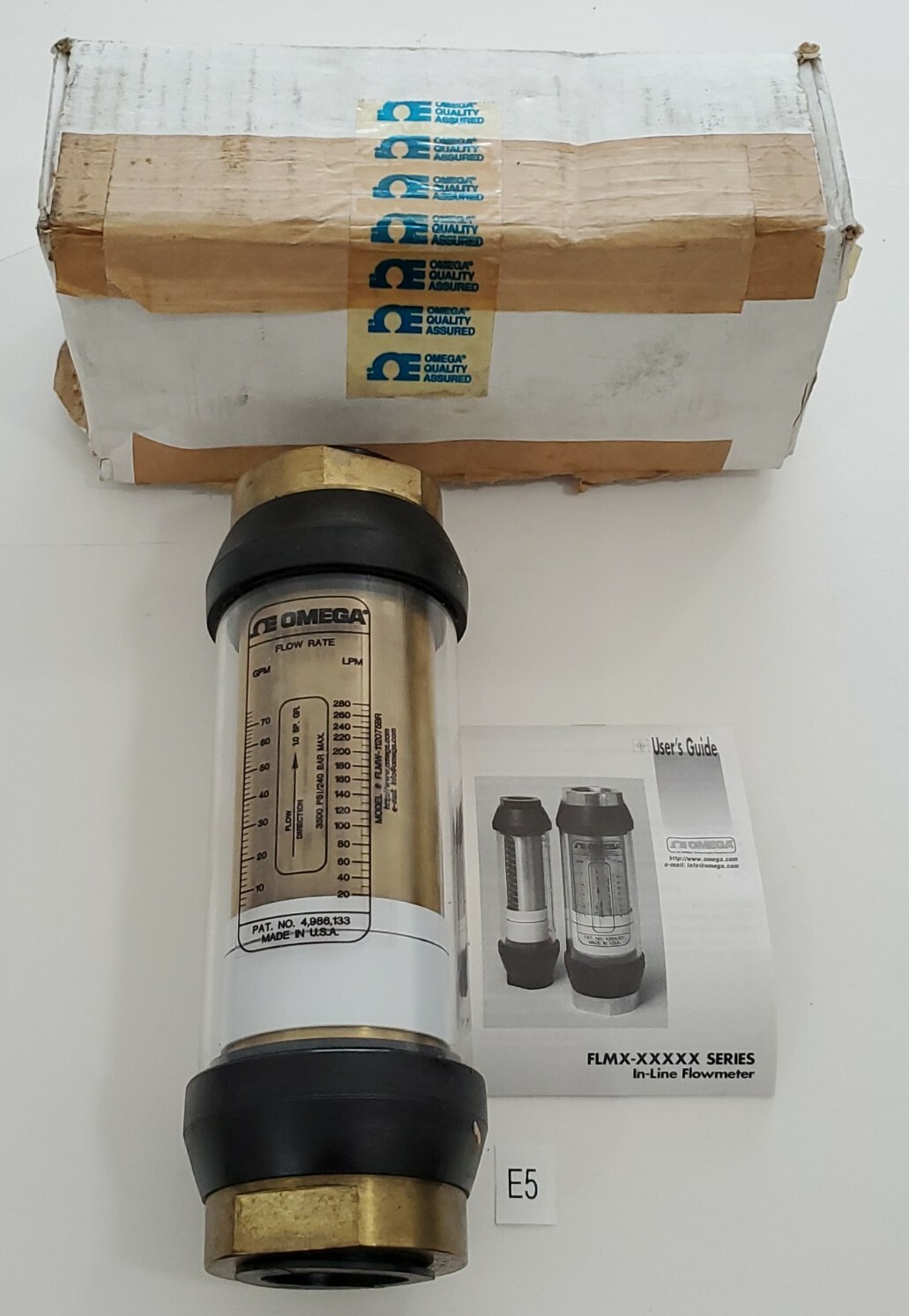 *NEW* Omega FLMW-11207BR Water Flowmeter 3500 PSI 70GPM 280LPM + Warranty