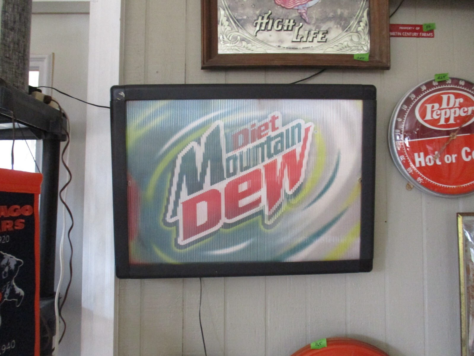 lighted Mountain Dew Diet Mt. Dew, Code Red Mt. Dew motion changes sign