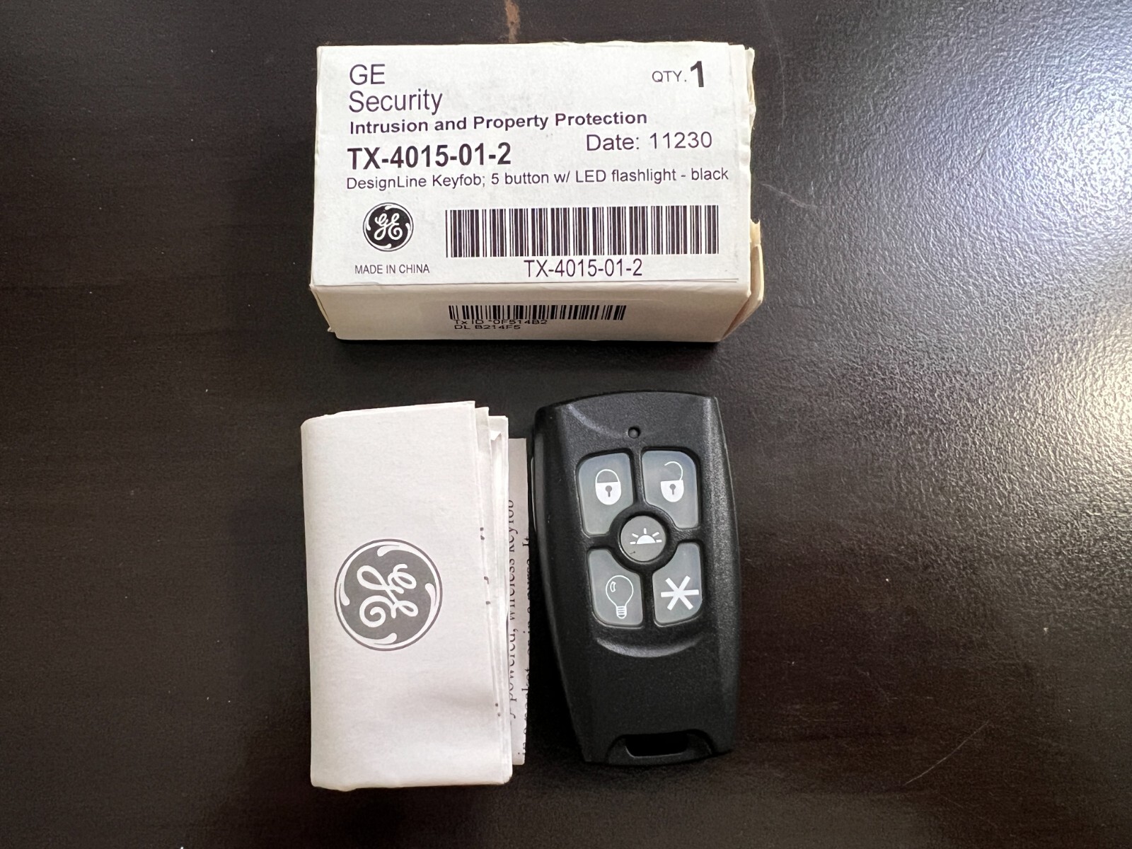 GE TX-4015-01-2 DesignLine Keyfob 5 Button w/LED Flashlight
