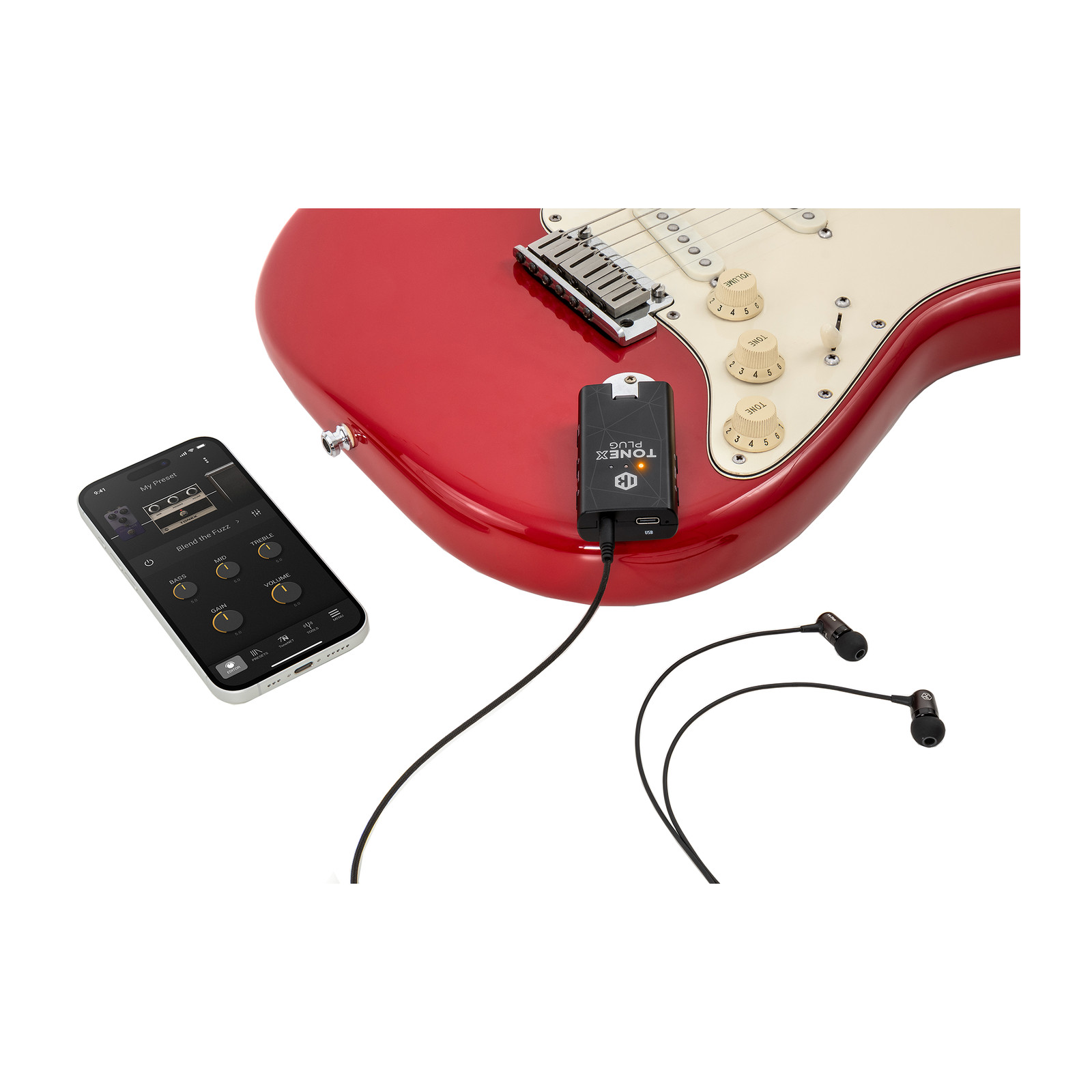 IK Multimedia TONEX Plug Guitar Headphone Amp + Pouch Bundle - Open Box
