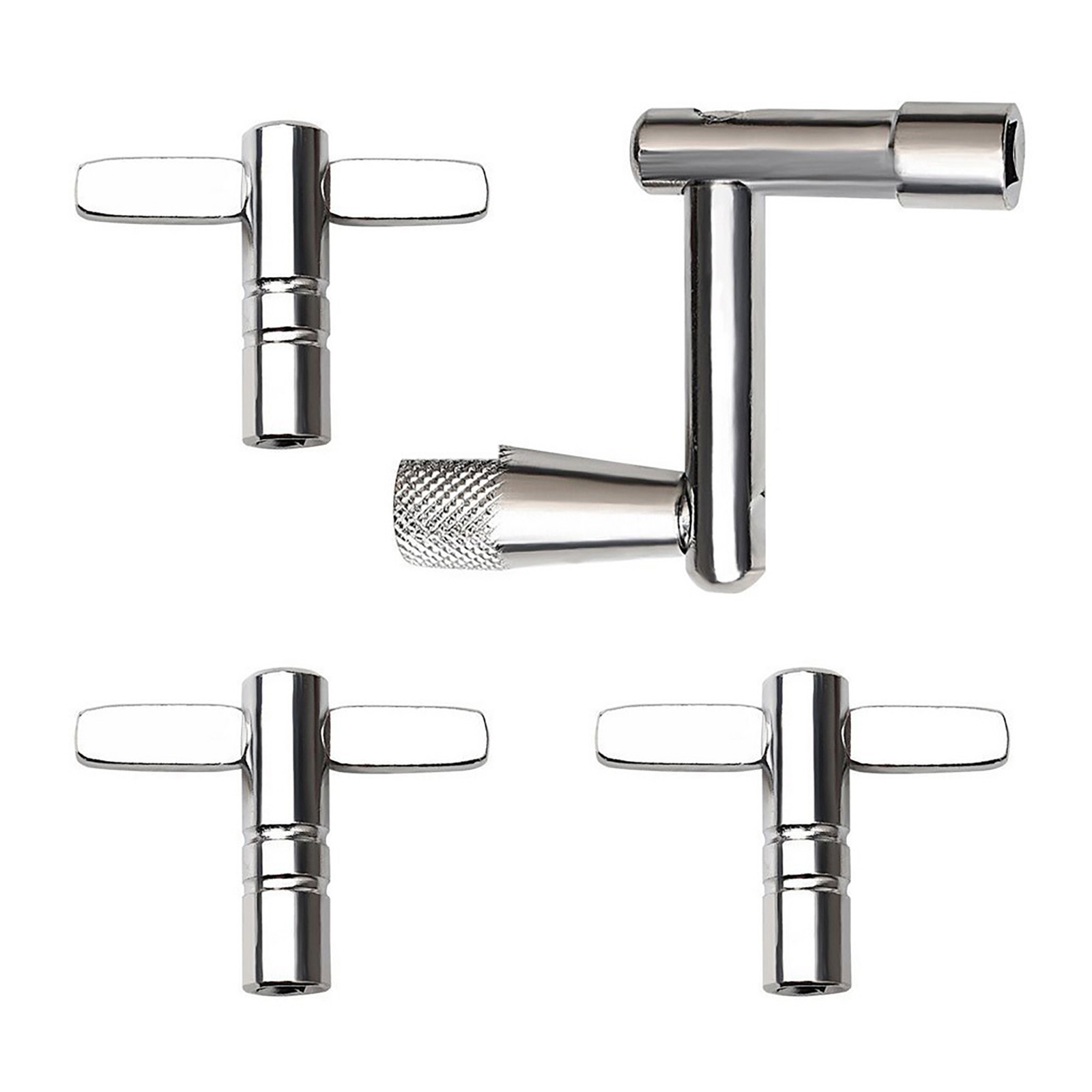 4 Piece Drum Key Set Includes Continuous Motion Speed Key for All Drum Tuning
