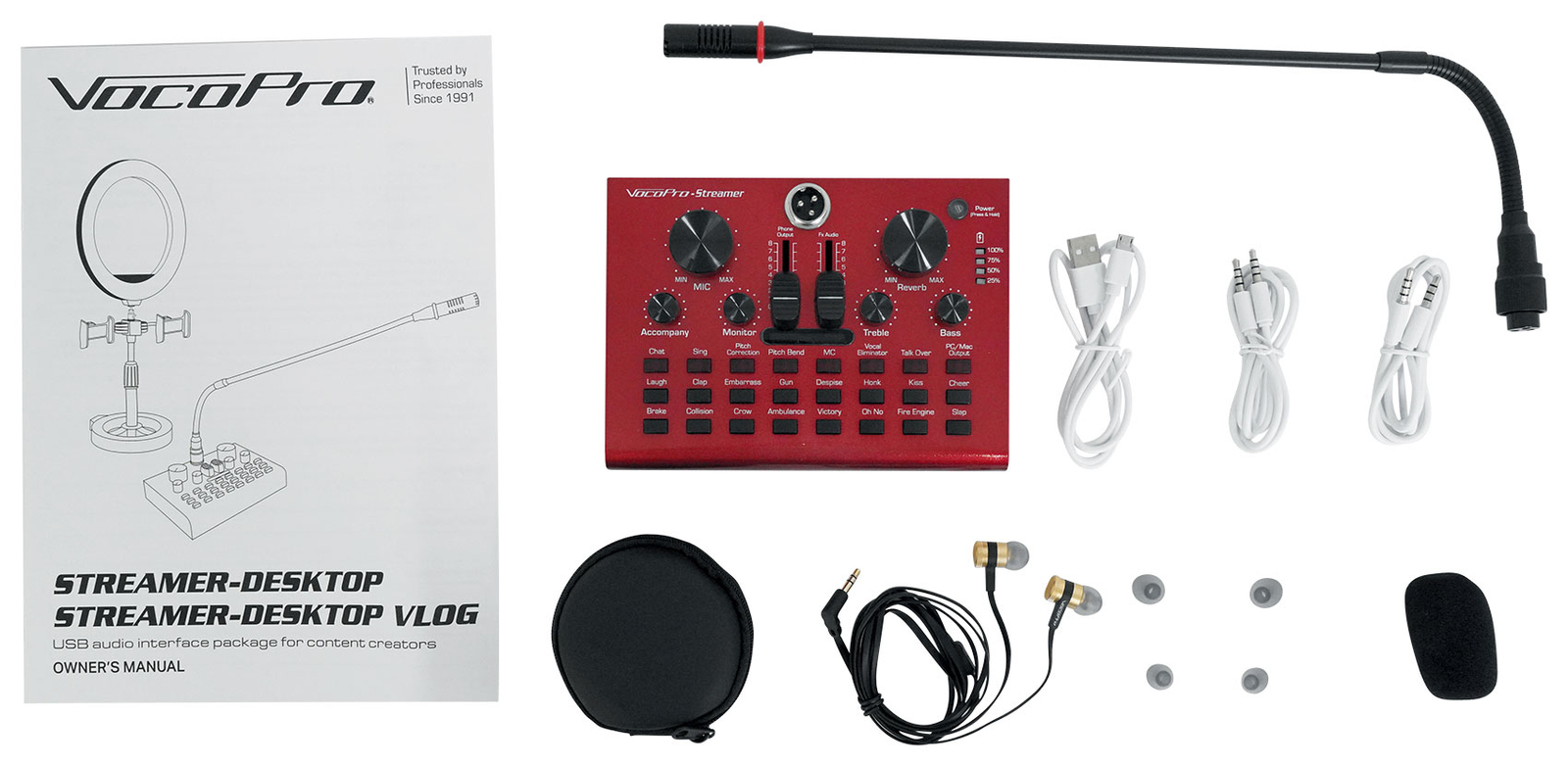 Vocopro Steamer-Desktop USB Audio Interface with Microphone for Live Streaming