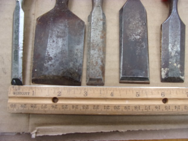 vintage chisel lot stanley mayhew and unk red handle