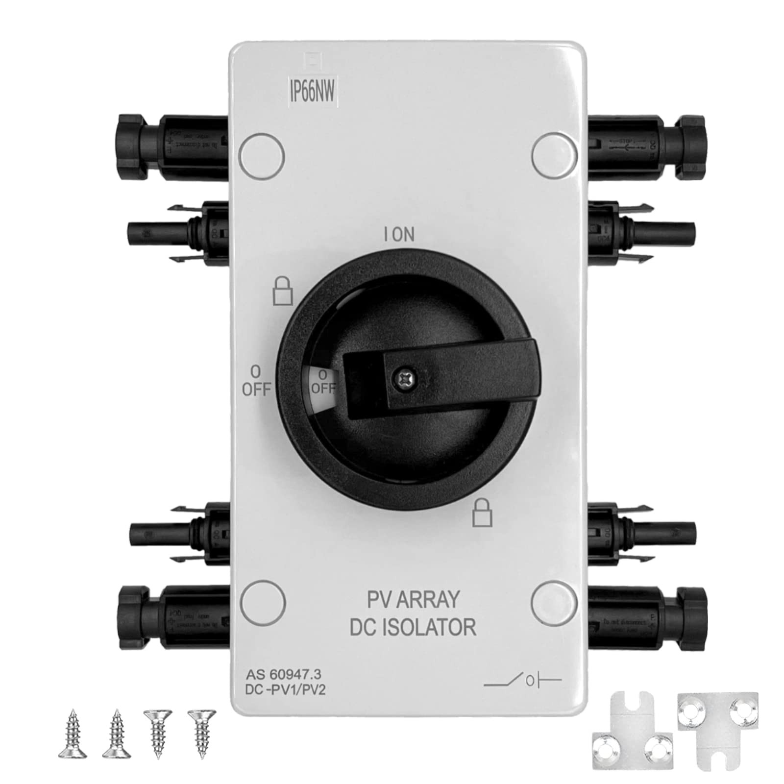 KarlKers IP66 Solar PV DC Quick Disconnect Switch 64 Amp, 1000V Solar Combine...